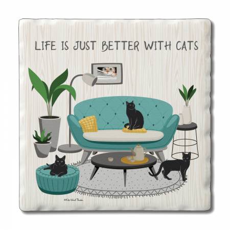 Better With Cats Coaster