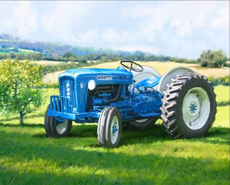 1823 Blue Tractor Panel 36in