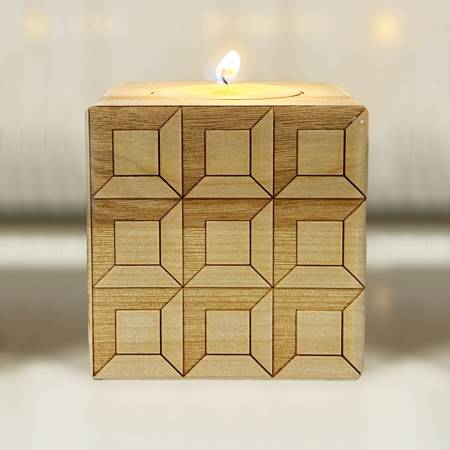 Lattice Square Tealight Holder 3pc