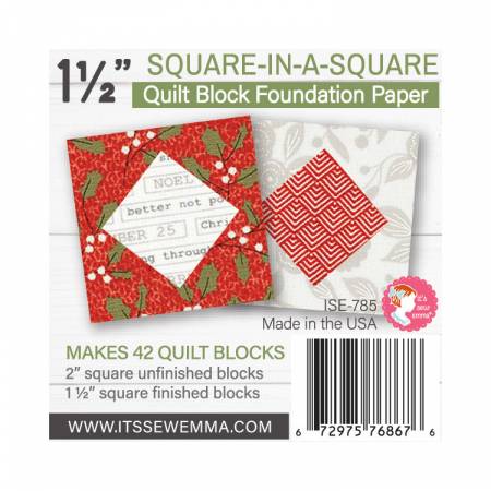 1.5in Square in a Square Quilt Block Foundation Paper