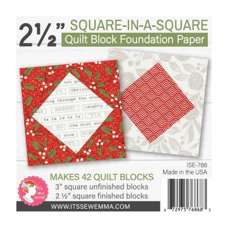 2.5in Square in a Square Quilt Block Foundation Paper
