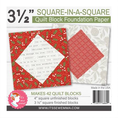 3.5in Square in a Square Quilt Block Foundation Paper