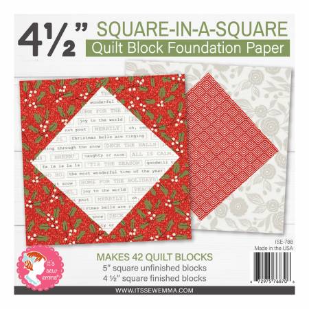4.5in Square in a Square Quilt Block Foundation Paper