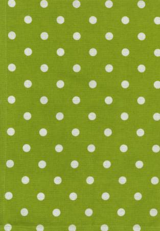 Tea Towel, Printed Polka Dots on Lime Green