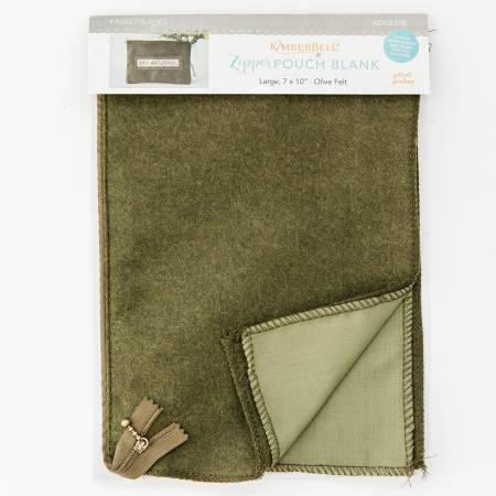 Zipper Pouch Blank Olive Felt Large