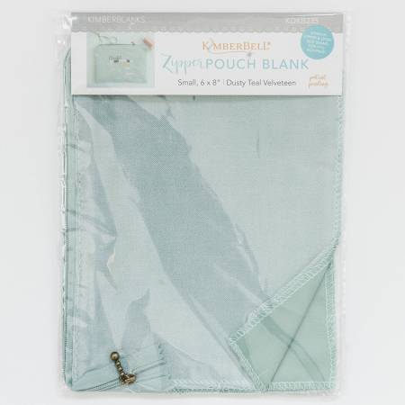 Zipper Pouch Blank Teal Velveteen Small