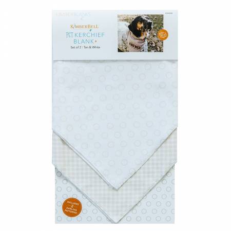 Pet Kerchief Blanks, Set of 2, Tan & White