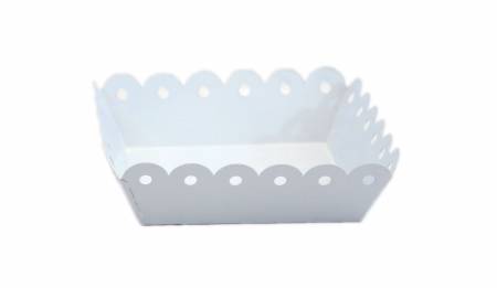 Scalloped Tray Square White