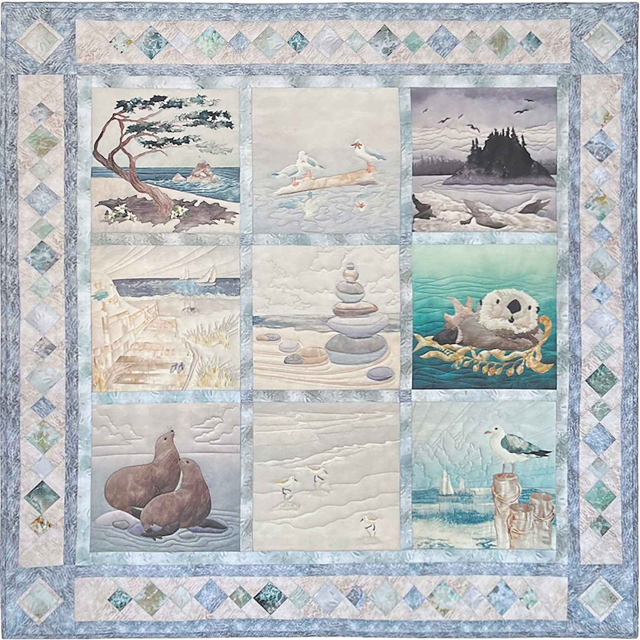 Quilt Kit Diamonds From The Sea Finishes At X By Ryan Mckenna