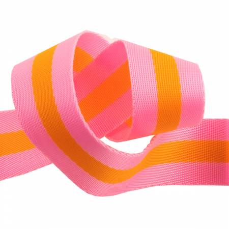 Tula Pink Webbing 2yd x 1.5in - Pink and Orange