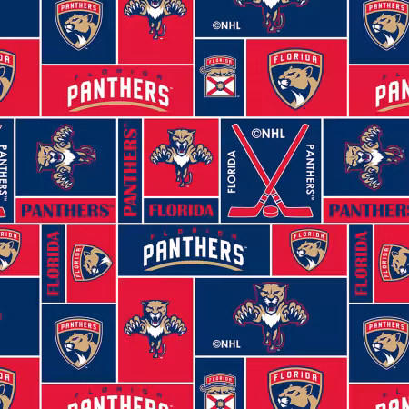 NHL Hockey Florida Panthers Sq. Allover on Fleece