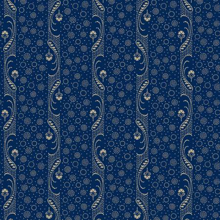 Navy Paisley Stripe