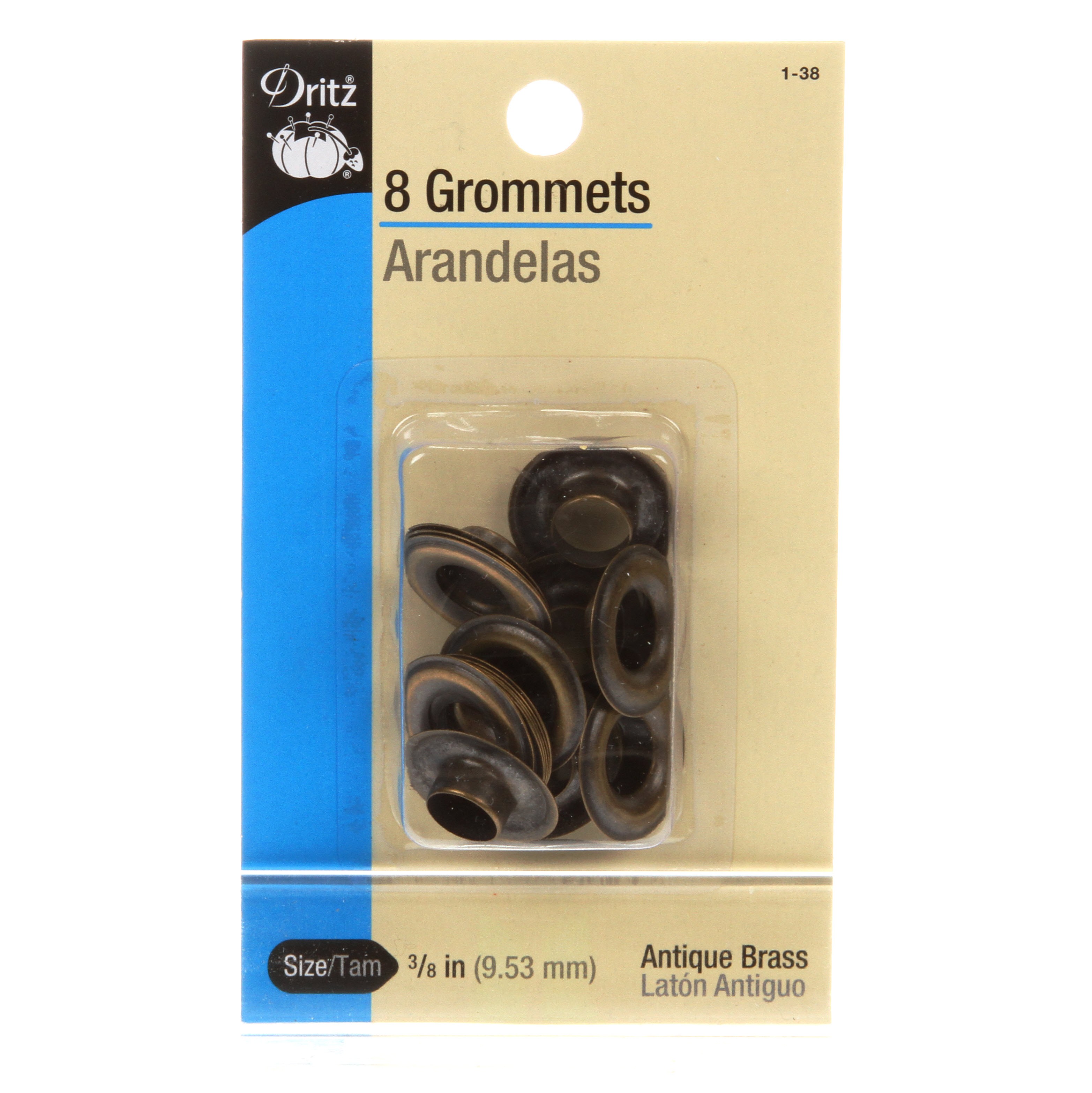 Grommet Antique Brass 3/8in 8ct