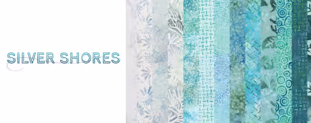 Batiks Silver Shores 10in Squares, 42pcs