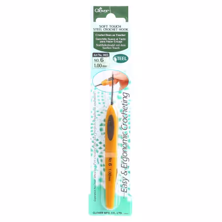 Clover Soft Touch Steel Crochet Hook Size 6 1.00mm