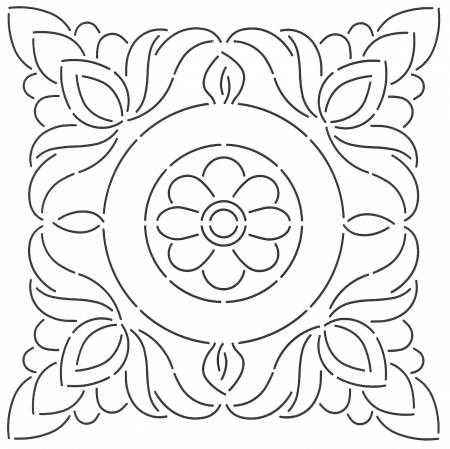 Quilt Stencil Floral Block 11in