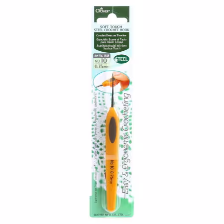 Clover Soft Touch Steel Crochet Hook Size 10 .75mm