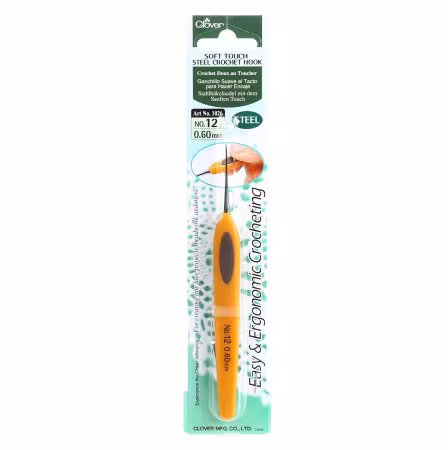 Clover Soft Touch Steel Crochet Hook Size 12 .60mm