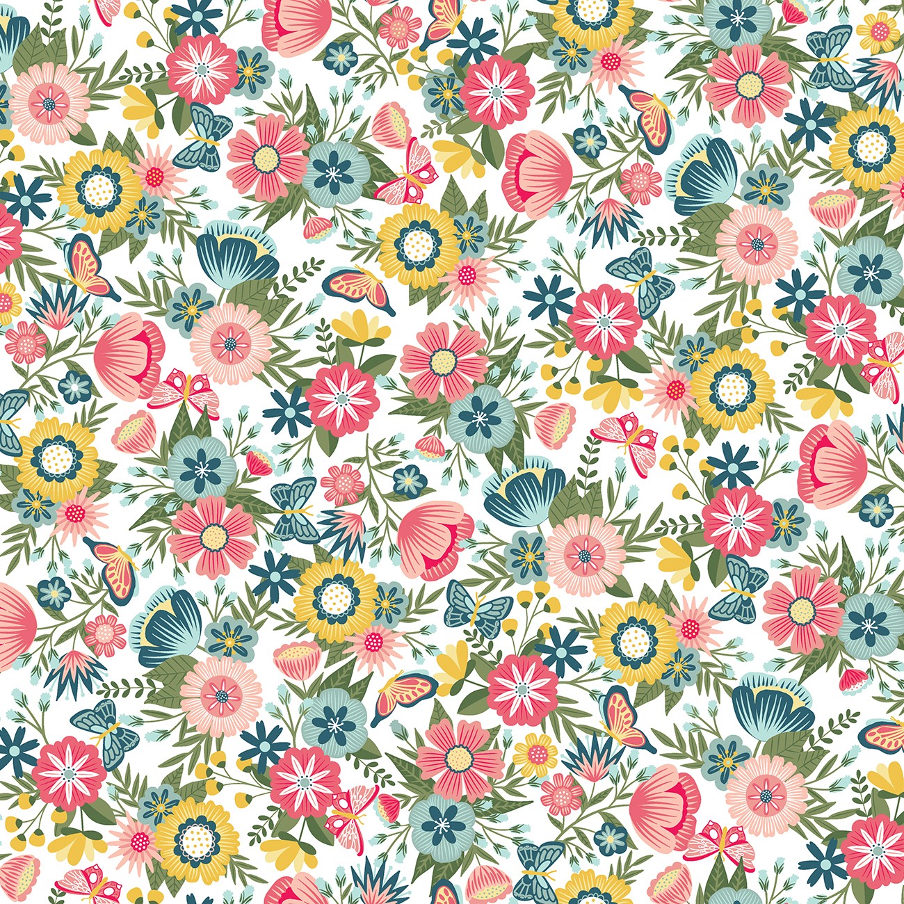 White Main Vintage Flora By Kimberbell Designs