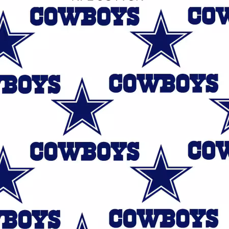 White Dallas Cowboys Cotton 60in