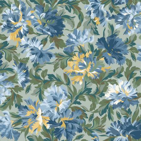 Blue Packed Floral
