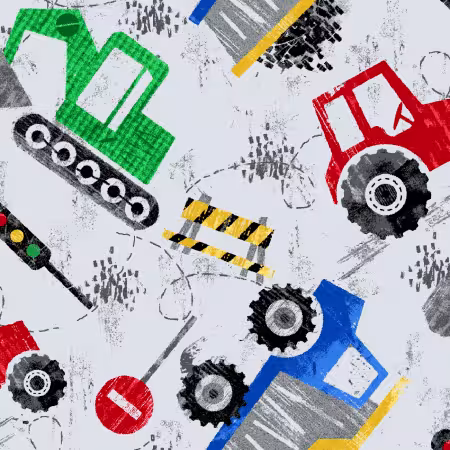 Gray Construction Equipment Flannel