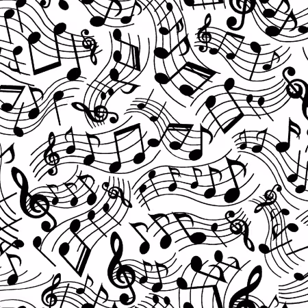 White Sheet Music Flannel