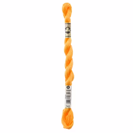 Pearl Cotton Skein Size 5 Light Tangerine