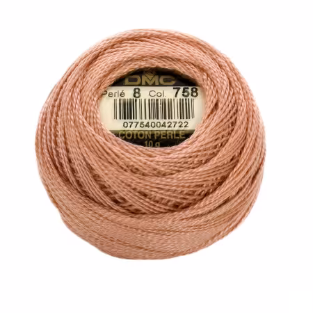 Pearl Cotton Balls Size 8 Very Light Terra Cotta