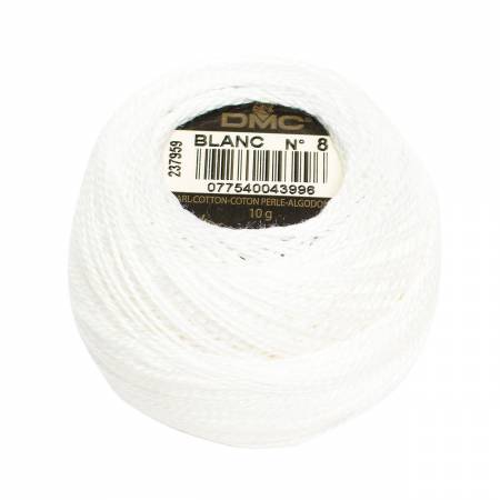 Pearl Cotton Balls Size 8 White