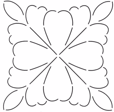 Quilt Stencil Double Wedding Ring Design 8-1/2in x 8-1/2in