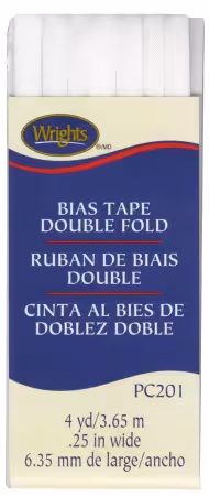 Double Fold Bias Tape White