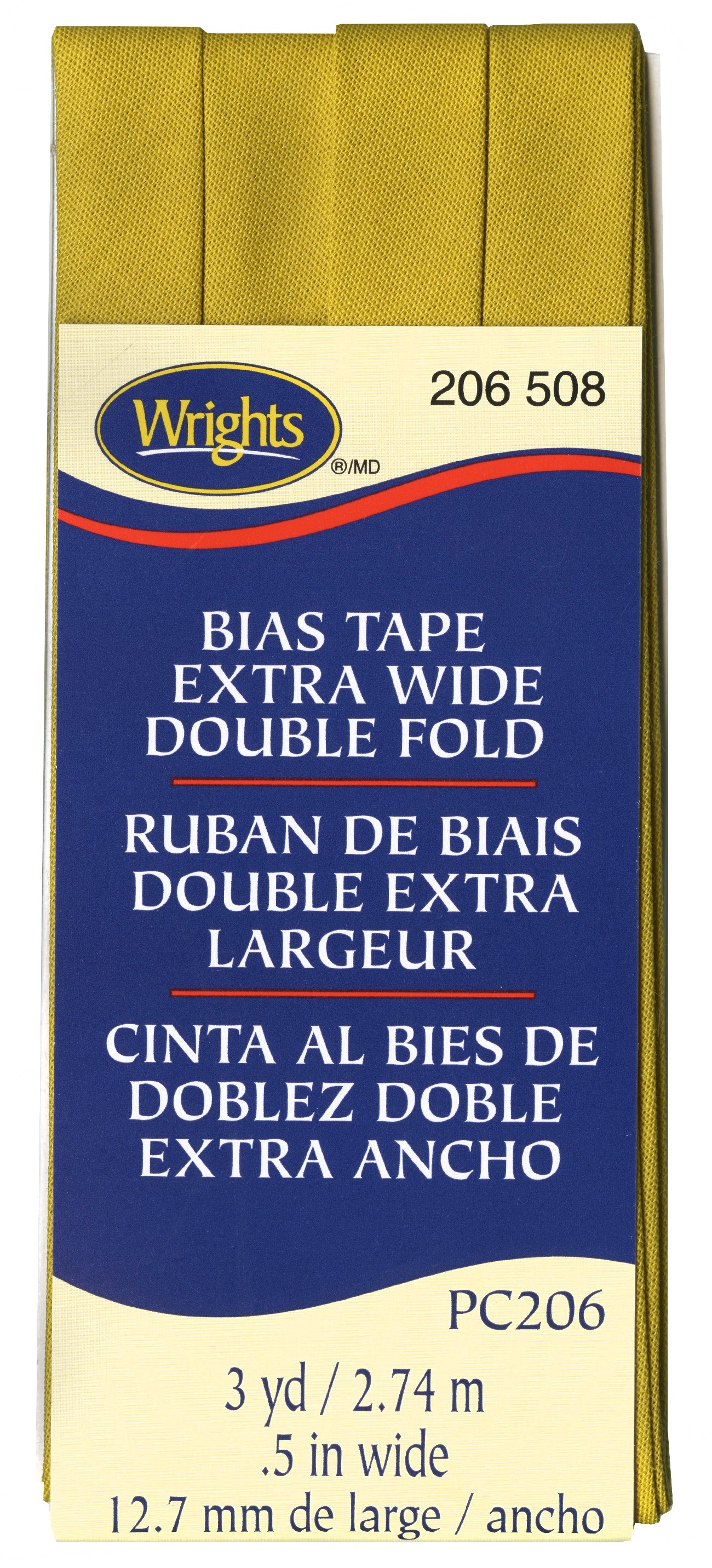 Extra Wide Double Fold Bias Tape 3yd Mustard