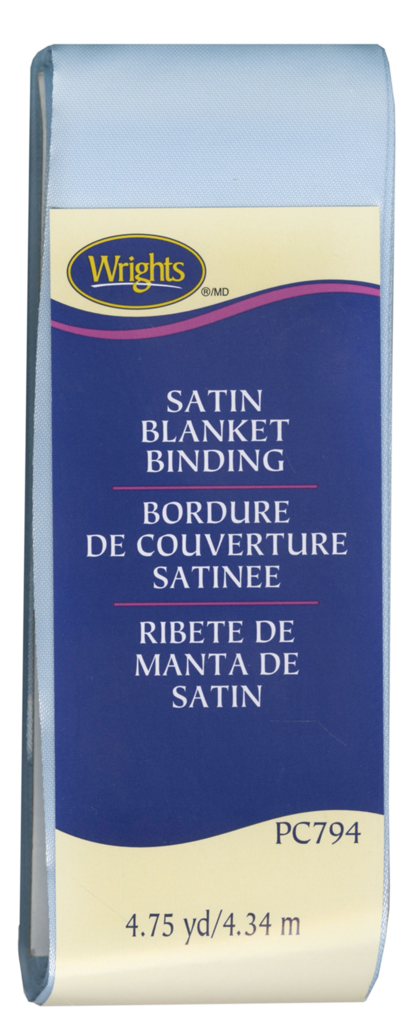 Satin Blanket Binding 2in x 4-3/4yds Blue