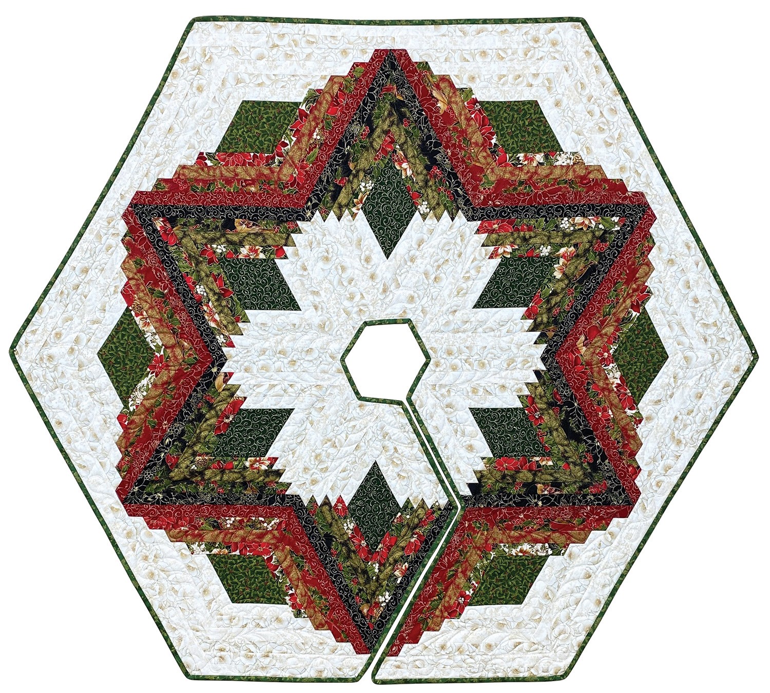 diamond-log-cabin-quilts-and-tree-skirt