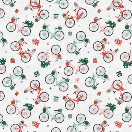 Home for Christmas Holiday Bikes White