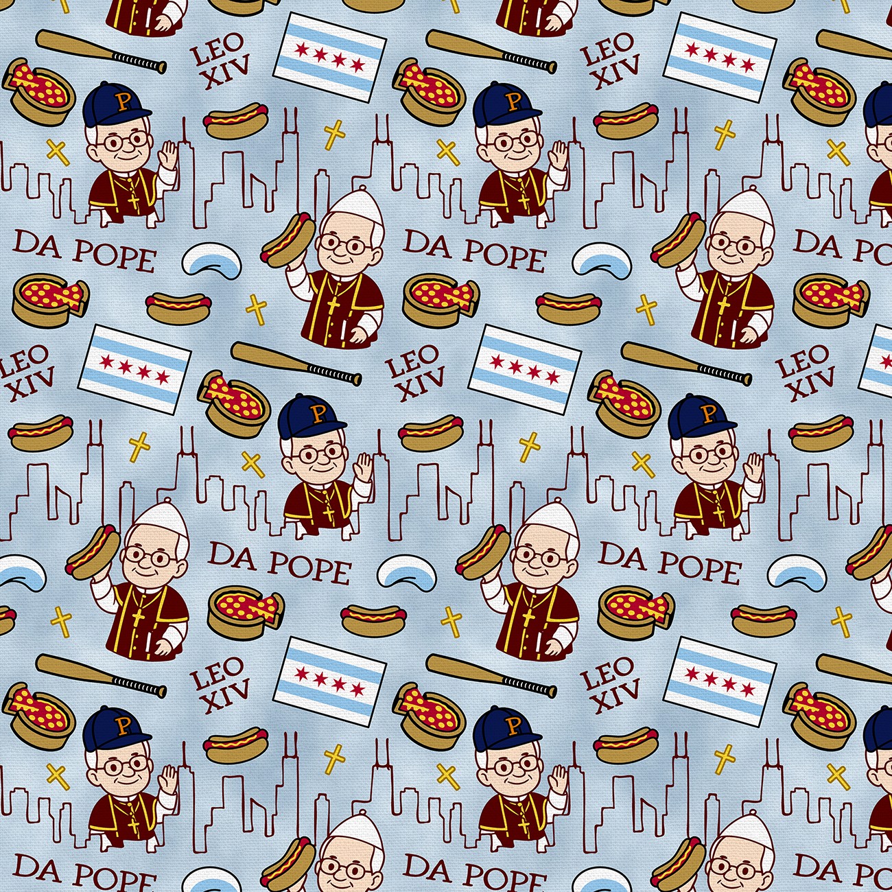 Leo Xiv Da Pope Blue