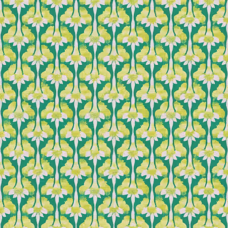 Abstract Stems Chartreuse On Green