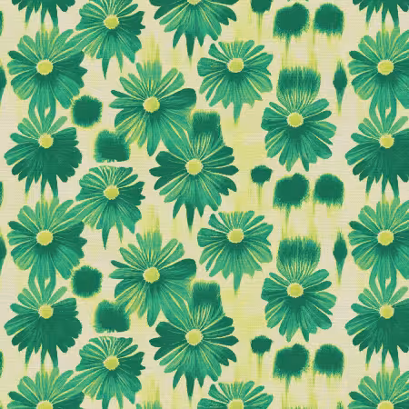 Dripping Daisies Green On Chartreuse