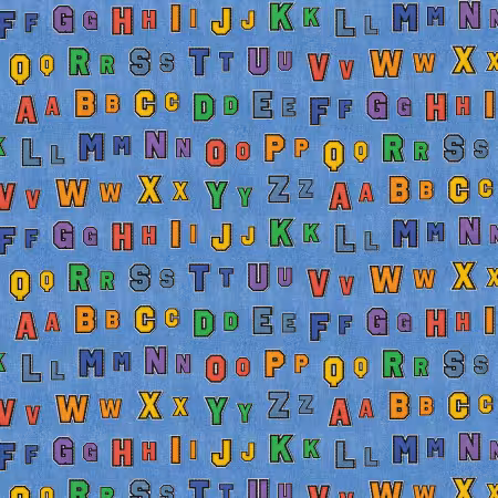 Alphabet Rows Lt Blue