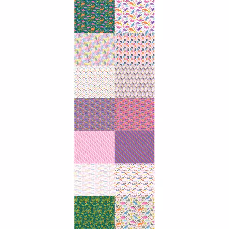Jurassic Joyrides Ffs 14Pc, cuttable fat quarters