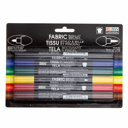 Fabric Ball and Brush Marker 6 Pen Set