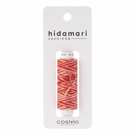 Cosmo Hidamari Sashiko Variegated Thread 30 Meters Rose Bankquet