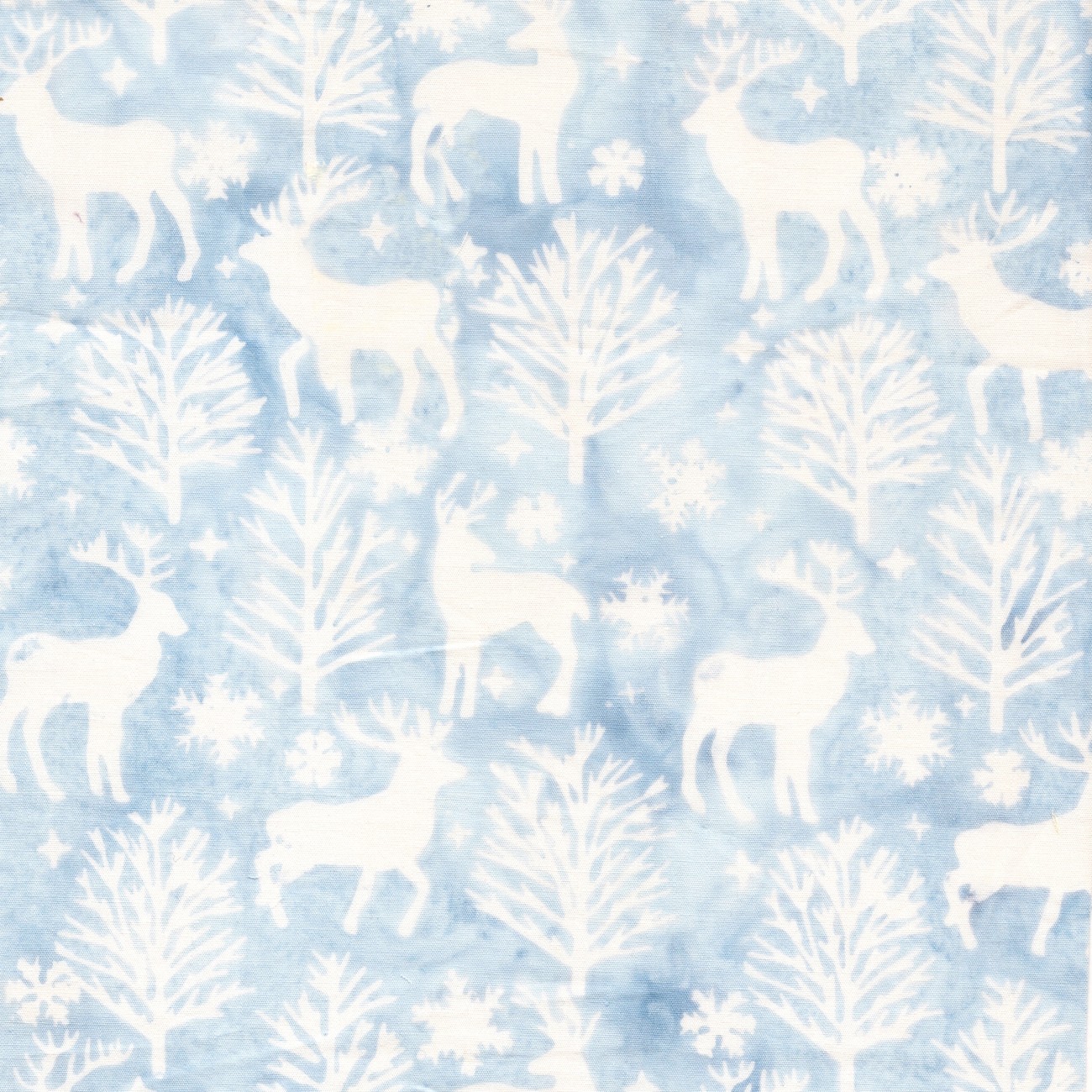 Deer and Trees Blue Heavenly Batik