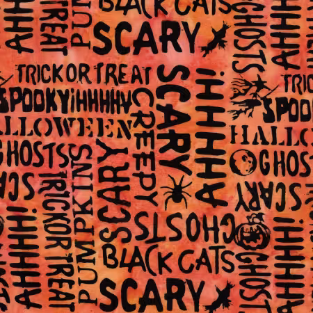Halloween Words Orange Marmalade Batik