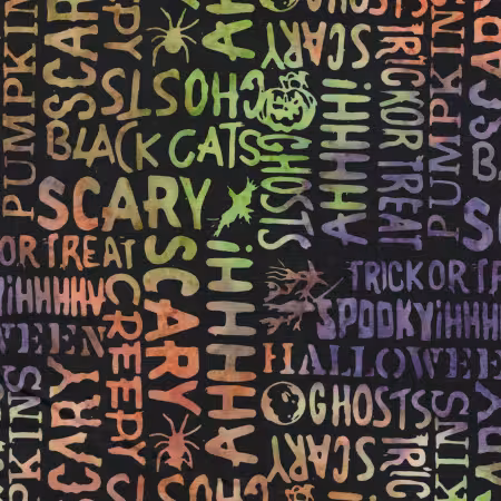 Halloween Words Black Batik