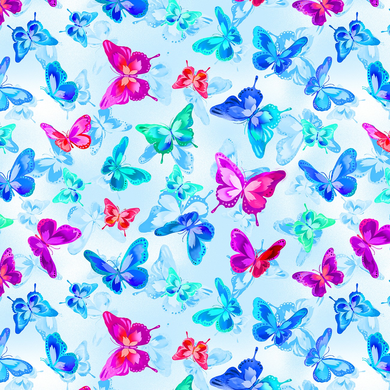 Light Blue Luminous Butterflies