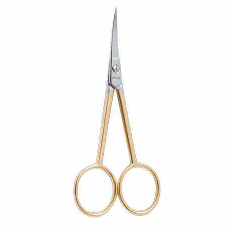 Clauss Curved Embroidery Scissor Gold Plate 4-1/2in