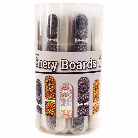 Emery Boards in Canister Assorted Patterns 48pc