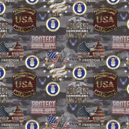 Military Airforce Camo Flag Allover Cotton